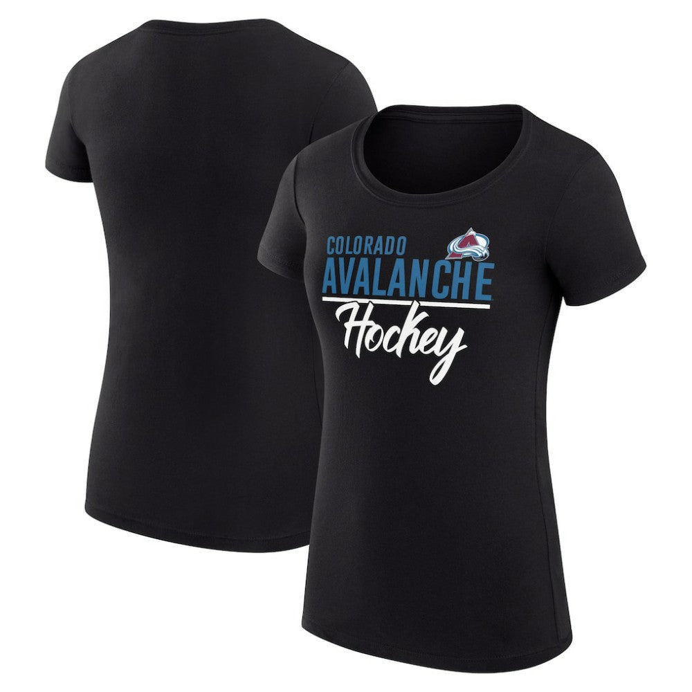 NHL Colorado Avalanche G-III 4Her by Carl Banks Women's Super-Slim Fit Lightweight Team Sport T-Shirt - Black