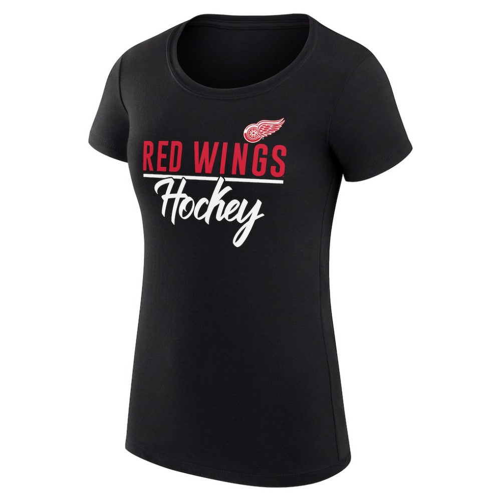 NHL Detroit Red Wings G-III 4Her by Carl Banks Women's Super-Slim Fit Lightweight Team Sport T-Shirt - Black