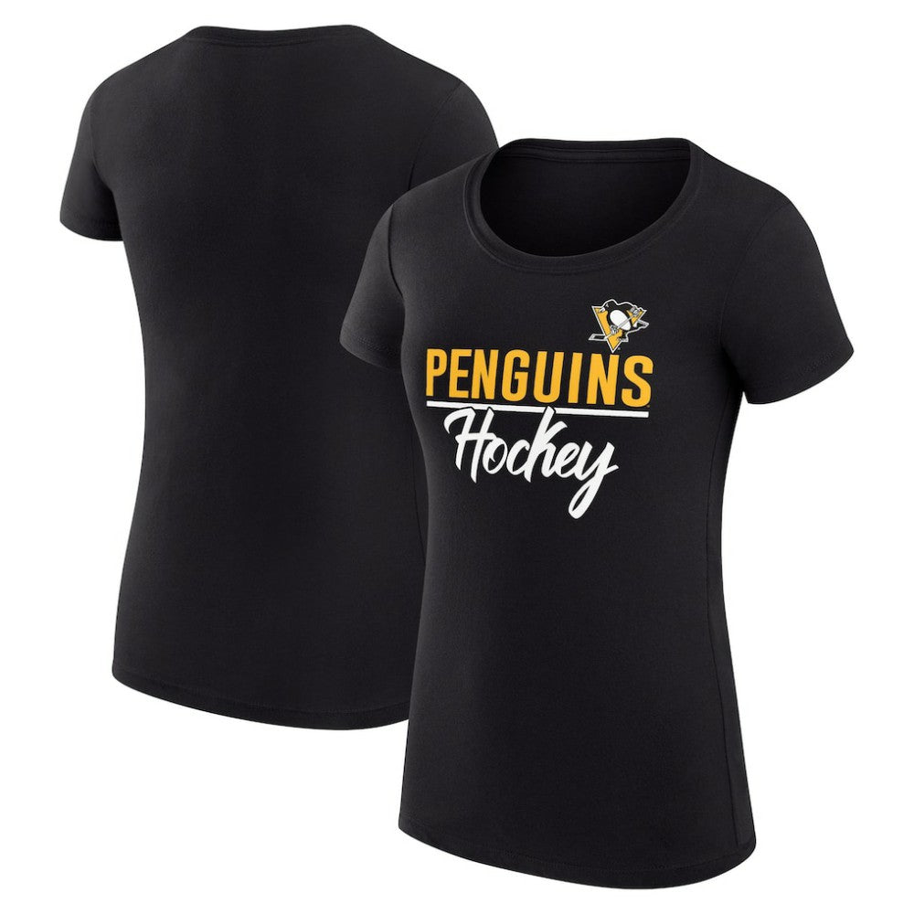 NHL Pittsburgh Penguins G-III 4Her by Carl Banks Women's Super-Slim Fit Lightweight Team Sport T-Shirt - Black