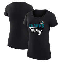NHL San Jose Sharks G-III 4Her by Carl Banks Women's Super-Slim Fit Lightweight Team Sport T-Shirt - Black