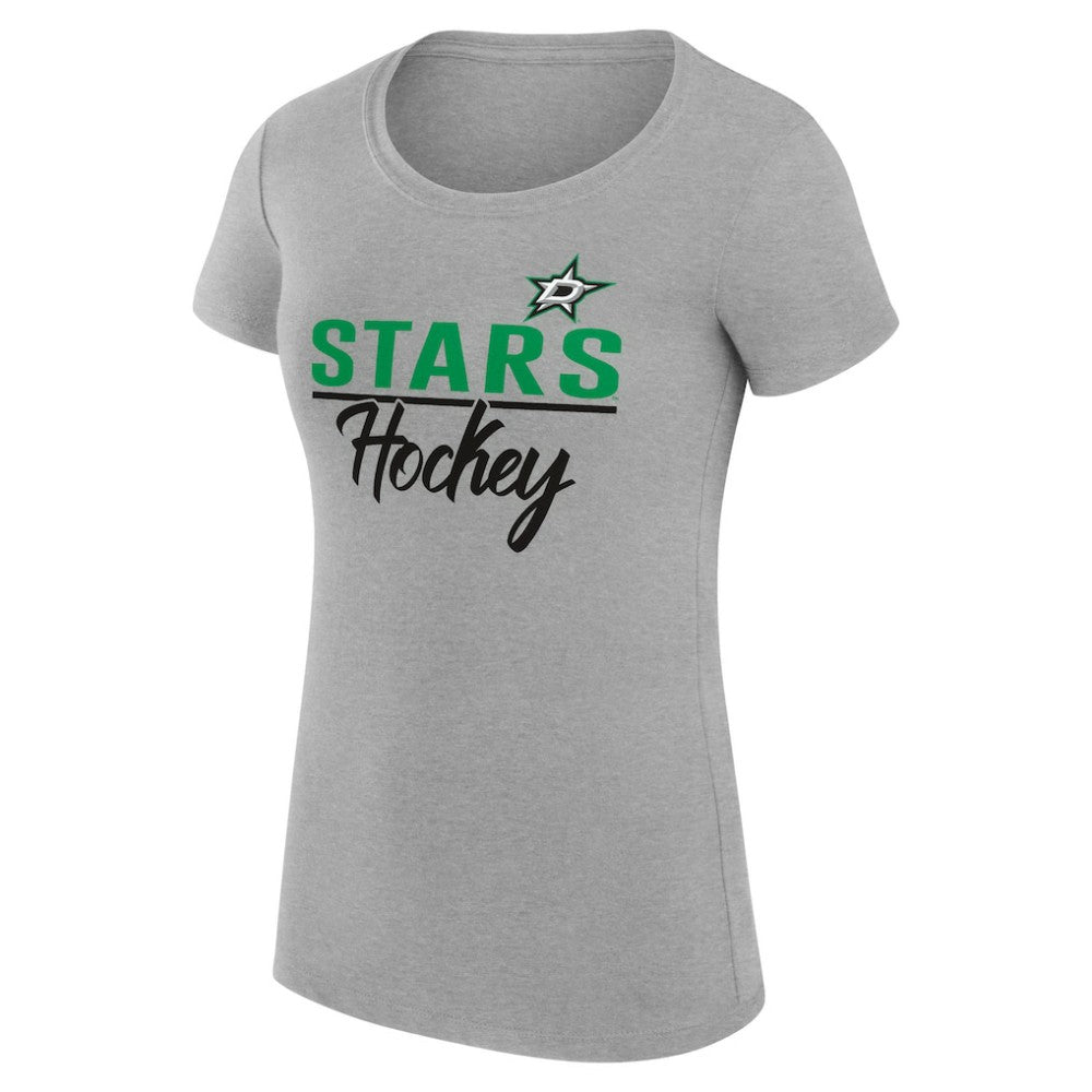 NHL Dallas Stars G-III 4Her by Carl Banks Women's Super-Slim Fit Lightweight Team Sport T-Shirt - Gray