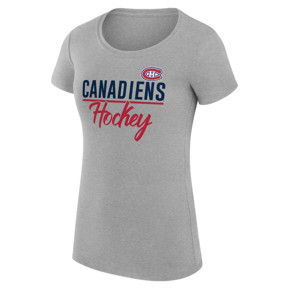 NHL Montreal Canadiens G-III 4Her by Carl Banks Women's Super-Slim Fit Lightweight Team Sport T-Shirt - Gray