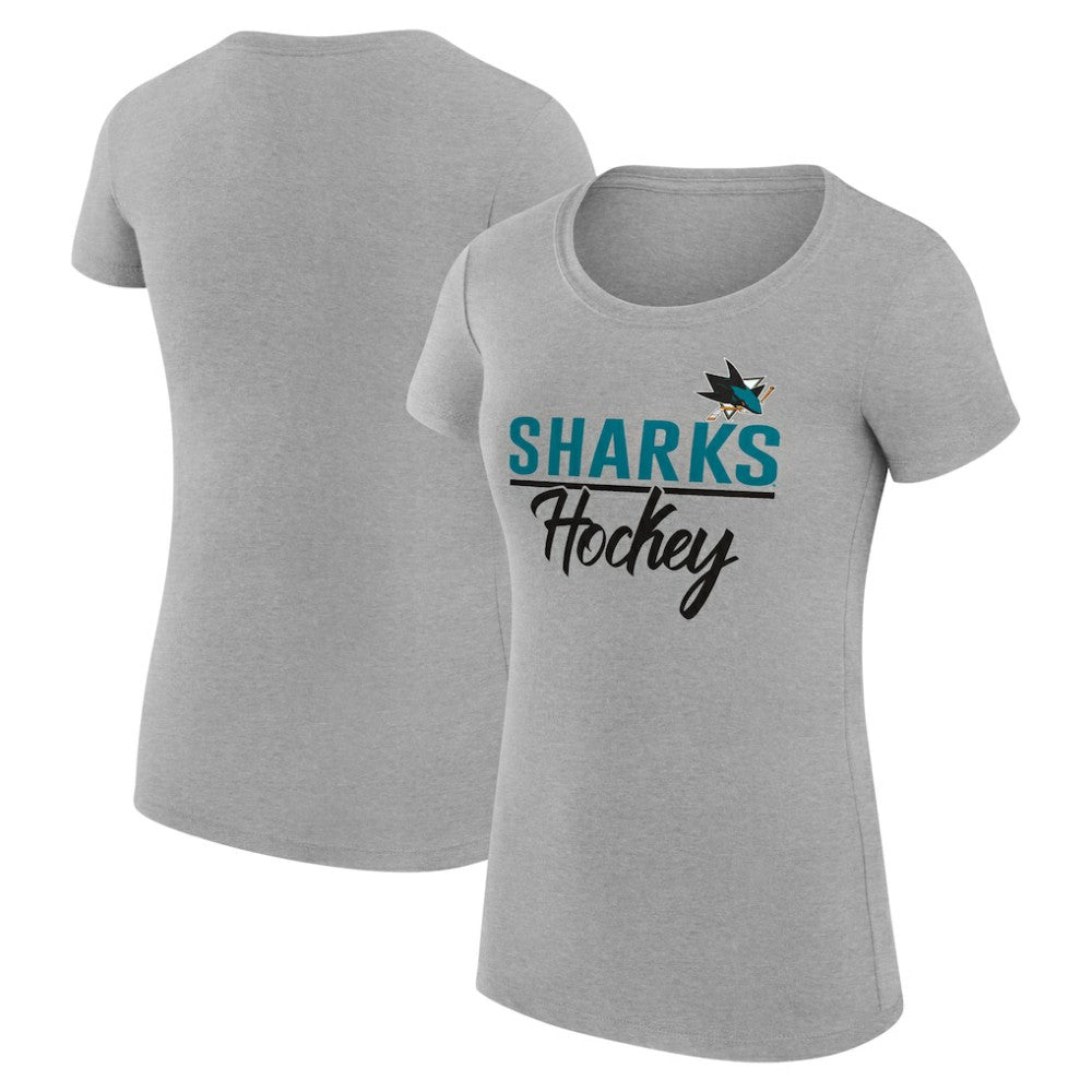 NHL San Jose Sharks G-III 4Her by Carl Banks Women's Super-Slim Fit Lightweight Team Sport T-Shirt - Gray