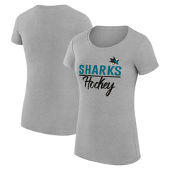 NHL San Jose Sharks G-III 4Her by Carl Banks Women's Super-Slim Fit Lightweight Team Sport T-Shirt - Gray