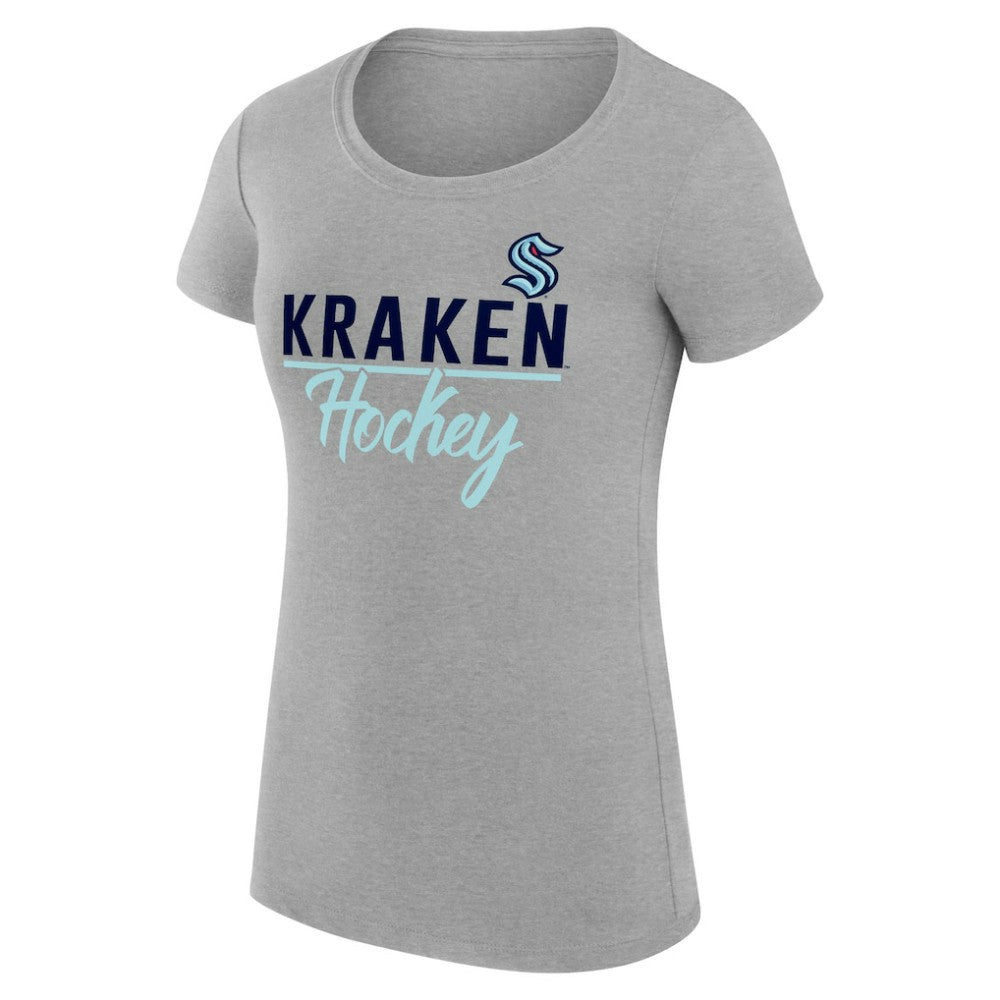 NHL Seattle Kraken G-III 4Her by Carl Banks Women's Super-Slim Fit Lightweight Team Sport T-Shirt - Gray
