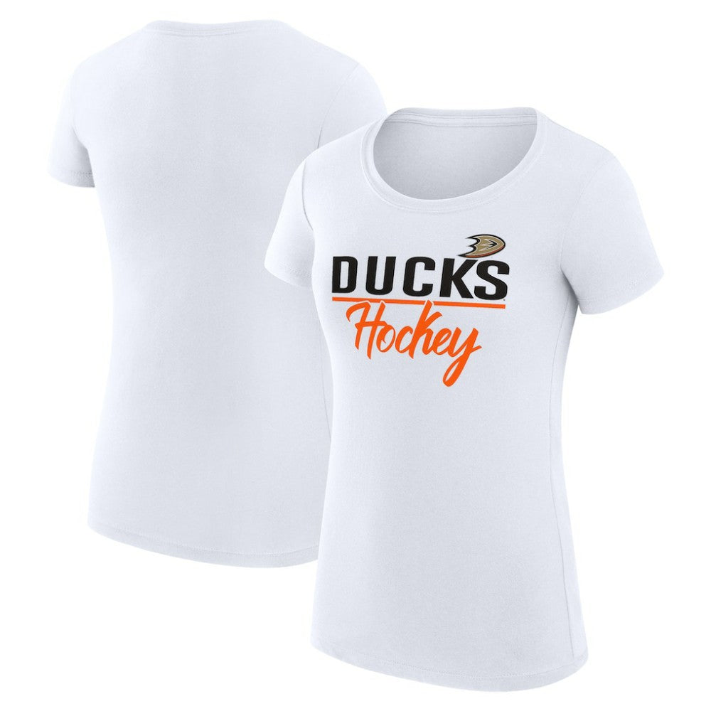 NHL Anaheim Ducks G-III 4Her by Carl Banks Women's Super-Slim Fit Lightweight Team Sport T-Shirt - White