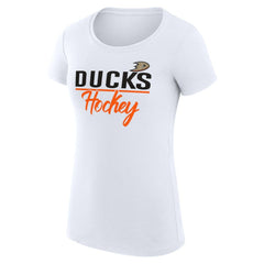 NHL Anaheim Ducks G-III 4Her by Carl Banks Women's Super-Slim Fit Lightweight Team Sport T-Shirt - White