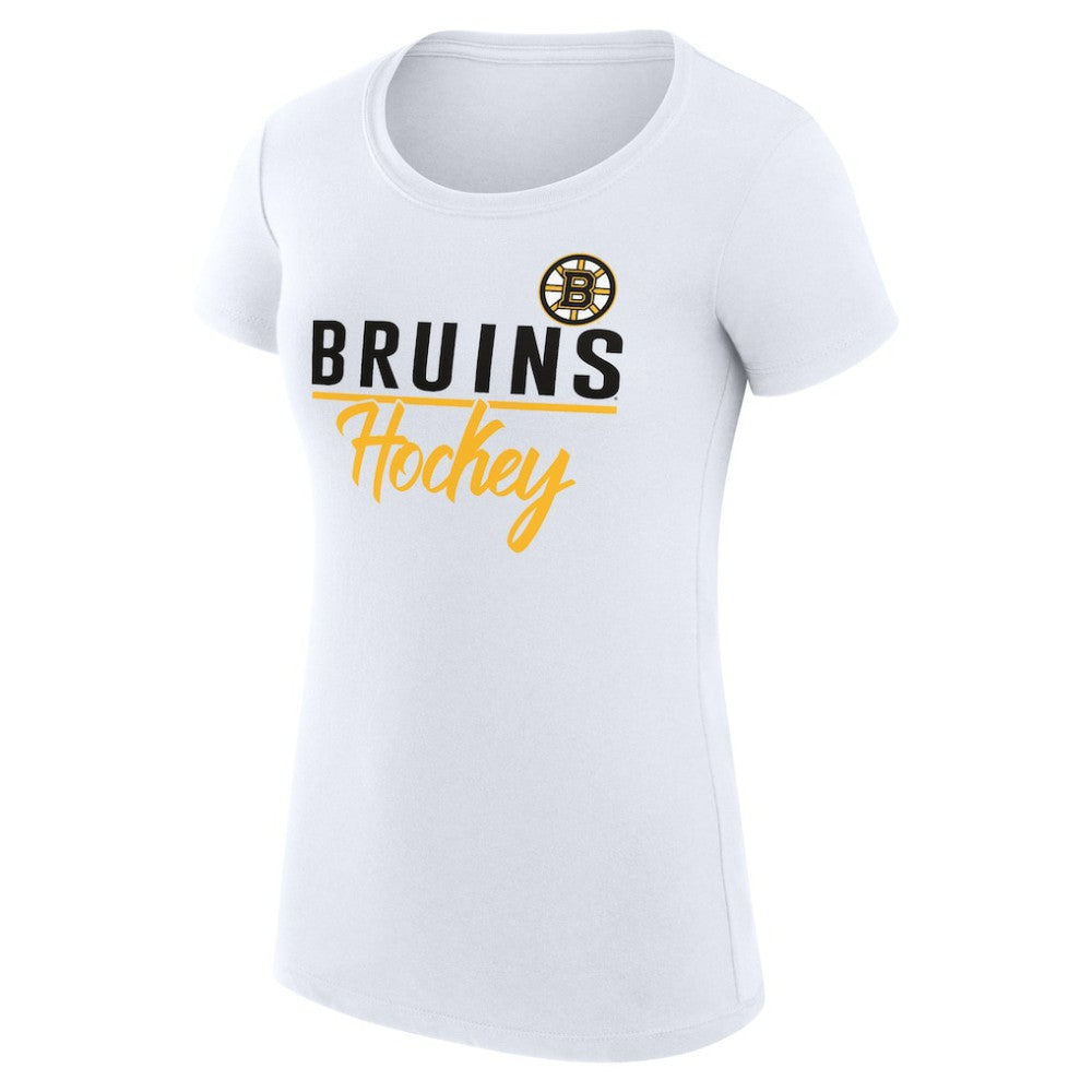 NHL Boston Bruins G-III 4Her by Carl Banks Women's Super-Slim Fit Lightweight Team Sport T-Shirt - White