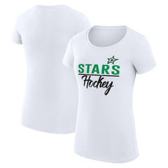 NHL Dallas Stars G-III 4Her by Carl Banks Women's Super-Slim Fit Lightweight Team Sport T-Shirt - White