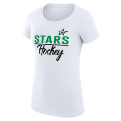 NHL Dallas Stars G-III 4Her by Carl Banks Women's Super-Slim Fit Lightweight Team Sport T-Shirt - White