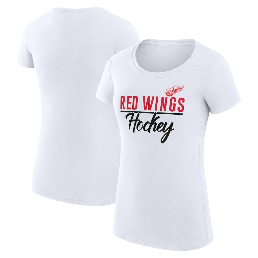 NHL Detroit Red Wings G-III 4Her by Carl Banks Women's Super-Slim Fit Lightweight Team Sport T-Shirt - White