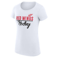 NHL Detroit Red Wings G-III 4Her by Carl Banks Women's Super-Slim Fit Lightweight Team Sport T-Shirt - White
