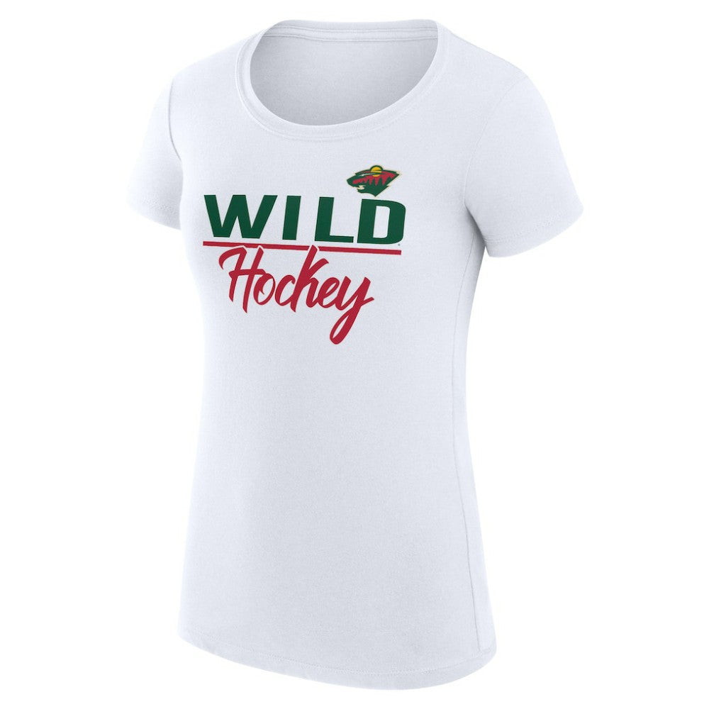 NHL Minnesota Wild G-III 4Her by Carl Banks Women's Super-Slim Fit Lightweight Team Sport T-Shirt - White