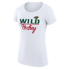 NHL Minnesota Wild G-III 4Her by Carl Banks Women's Super-Slim Fit Lightweight Team Sport T-Shirt - White