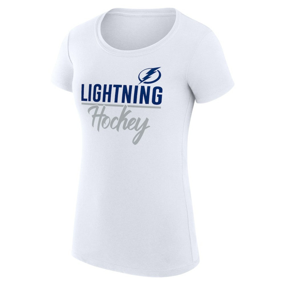 NHL Tampa Bay Lightning G-III 4Her by Carl Banks Women's Super-Slim Fit Lightweight Team Sport T-Shirt - White