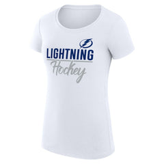 NHL Tampa Bay Lightning G-III 4Her by Carl Banks Women's Super-Slim Fit Lightweight Team Sport T-Shirt - White