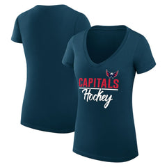 NHL Washington Capitals G-III 4Her by Carl Banks Women's Super-Slim Fit Lightweight Graphic T-Shirt - Navy