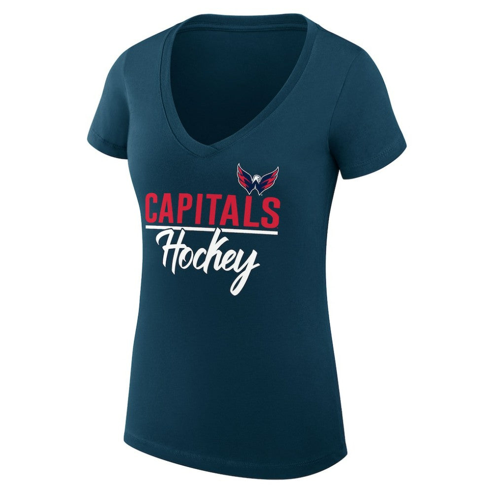 NHL Washington Capitals G-III 4Her by Carl Banks Women's Super-Slim Fit Lightweight Graphic T-Shirt - Navy