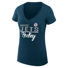 NHL Winnipeg Jets G-III 4Her by Carl Banks Women's Super-Slim Fit Lightweight Graphic T-Shirt - Navy