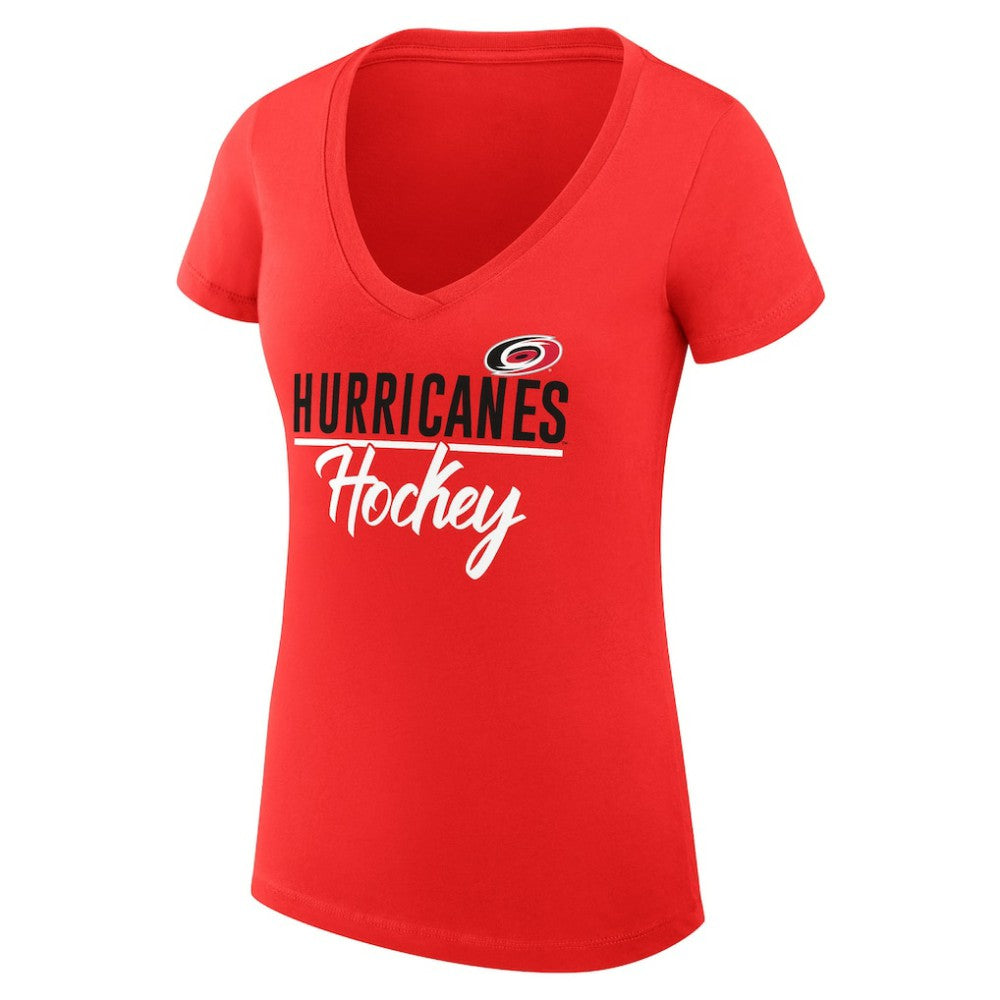 NHL Carolina Hurricanes G-III 4Her by Carl Banks Women's Super-Slim Fit Lightweight Graphic V-Neck T-Shirt - Red
