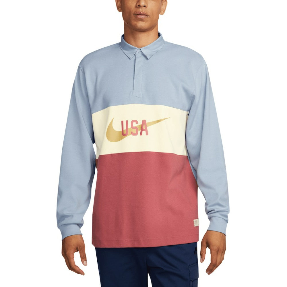 USMNT Rugby Long Sleeve Top Light Blue