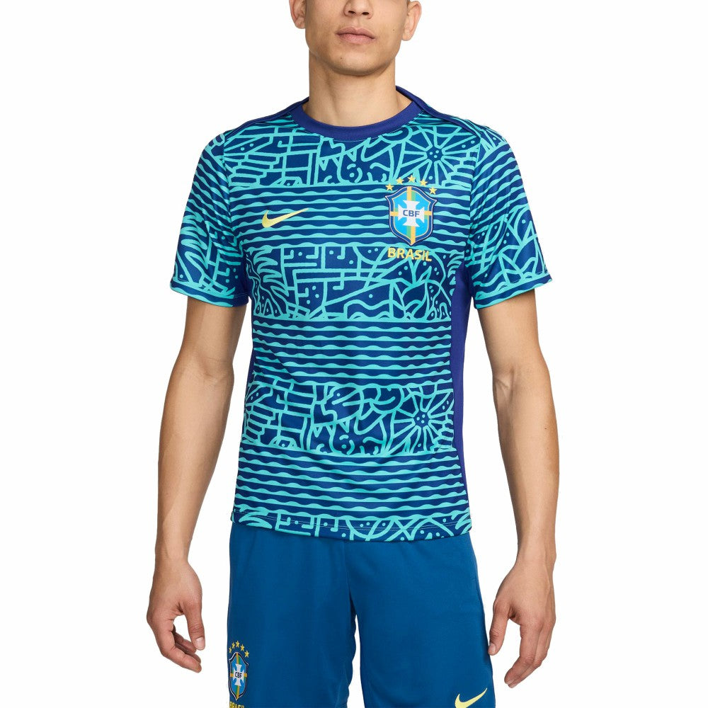 Brazil National Team 2024 Academy Pro Pre-Match Top Blue