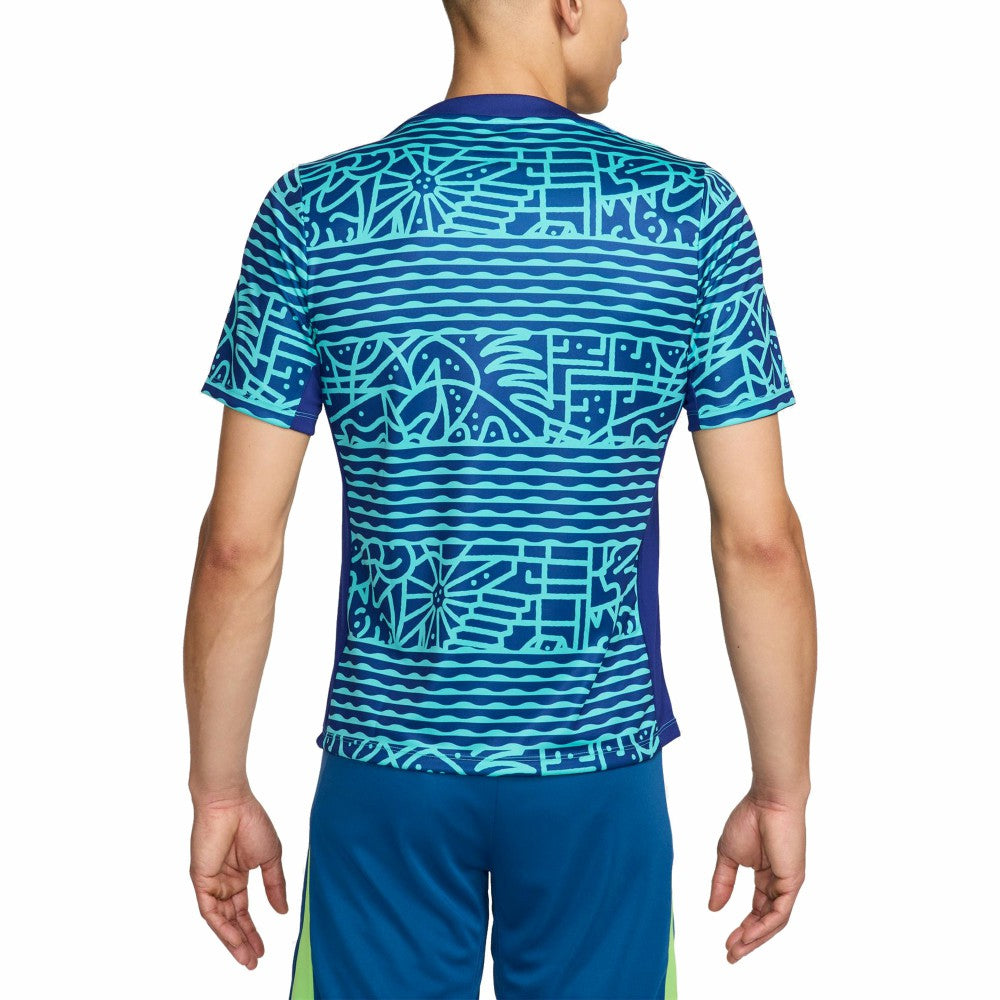 Brazil National Team 2024 Academy Pro Pre-Match Top Blue