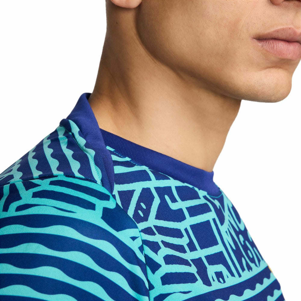 Brazil National Team 2024 Academy Pro Pre-Match Top Blue