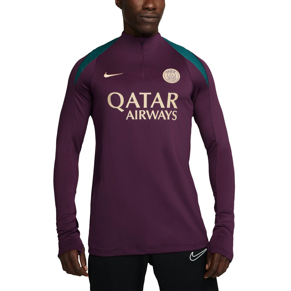 Paris Saint-Germain 2024/25 Strike Drill Performance Quarter-Zip Long Sleeve Top Burgundy shop