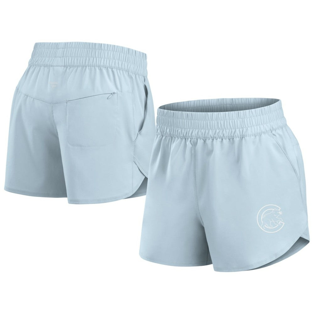Chicago Cubs Fanatics Women's Studio Woven Vibe Shorts - Light Blue Shorts
