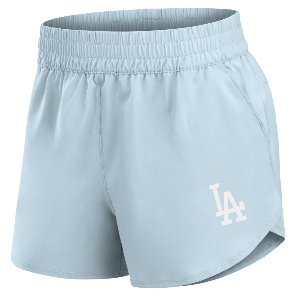 Los Angeles Dodgers Fanatics Women's Studio Woven Vibe Shorts - Light Blue Shorts