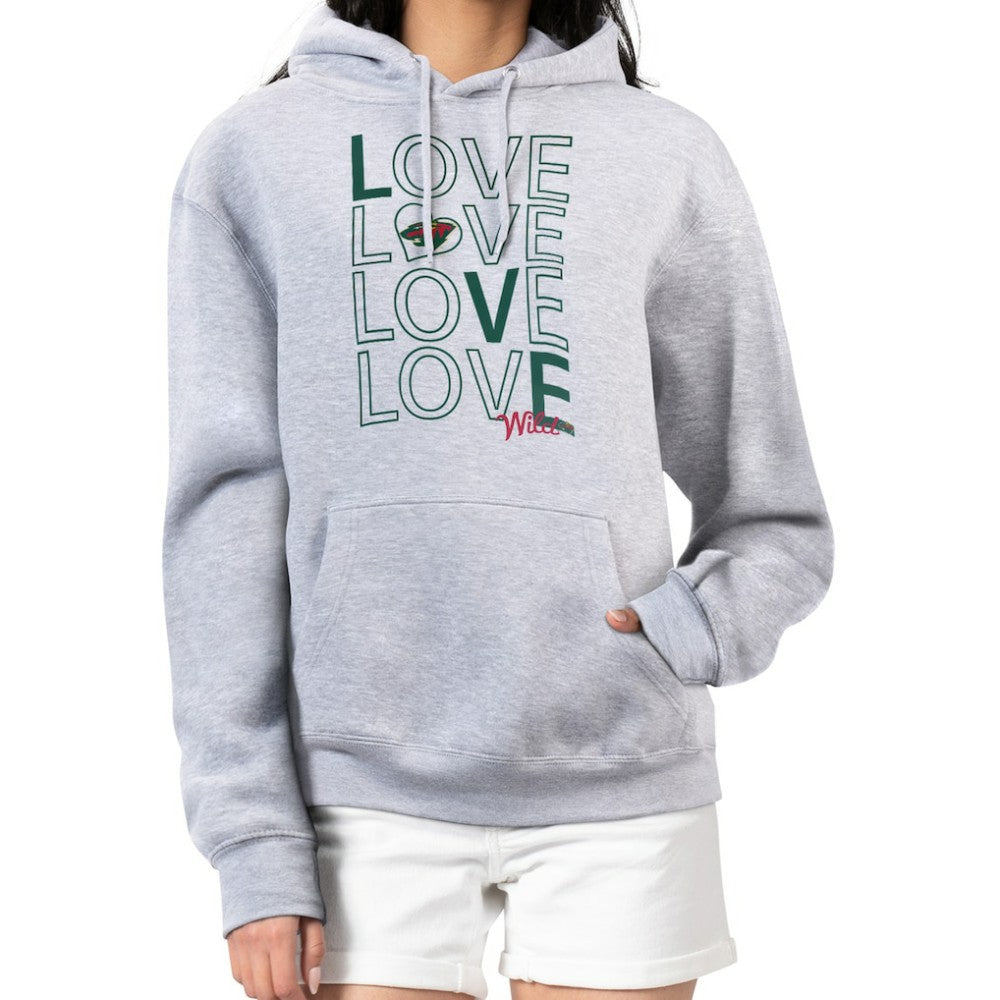 NHL Minnesota Wild G-III 4Her by Carl Banks Women's Hockey Love Fleece Pullover Hoodie - Gray