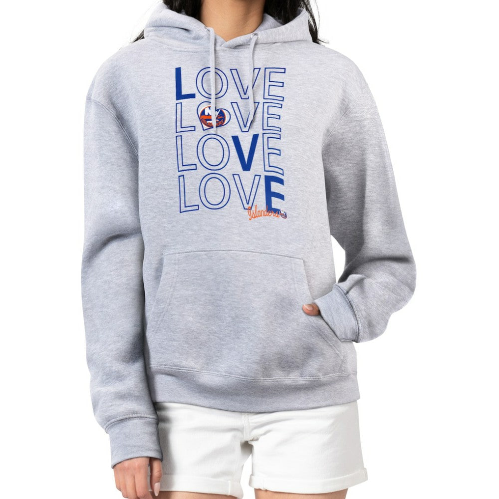 NHL New York Islanders G-III 4Her by Carl Banks Women's Hockey Love Fleece Pullover Hoodie - Gray