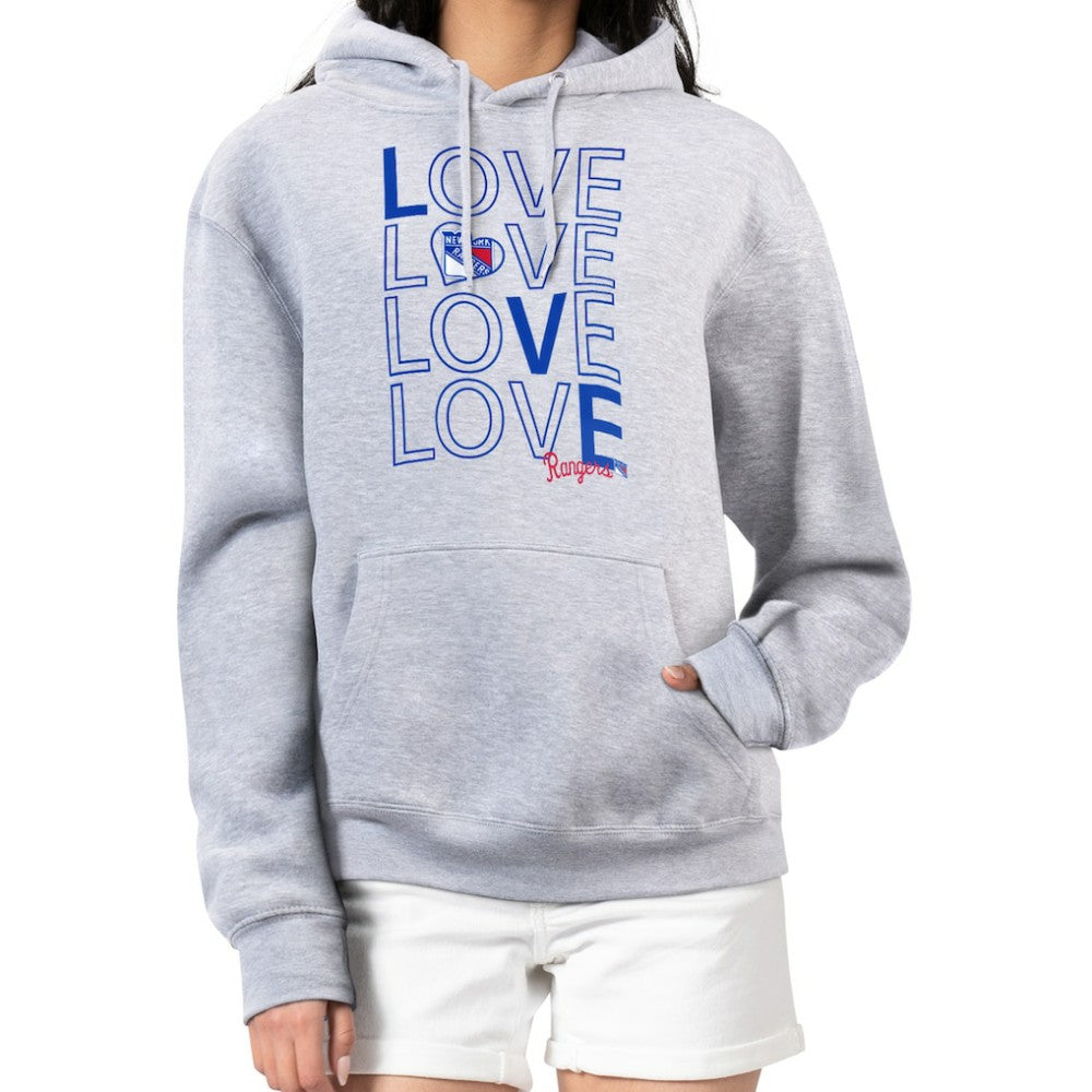 NHL New York Rangers G-III 4Her by Carl Banks Women's Hockey Love Fleece Pullover Hoodie - Gray