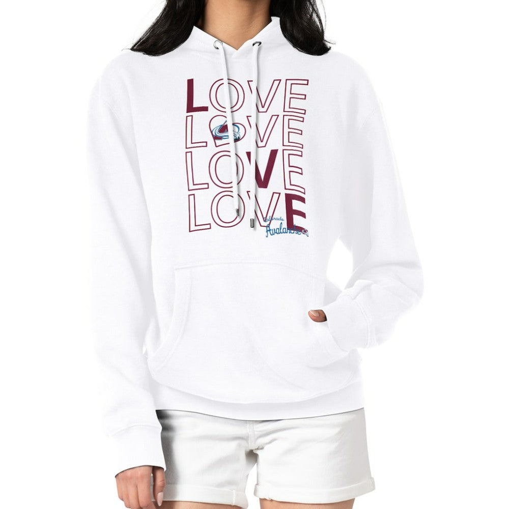 NHL Colorado Avalanche G-III 4Her by Carl Banks Women's Hockey Love Fleece Pullover Hoodie - White