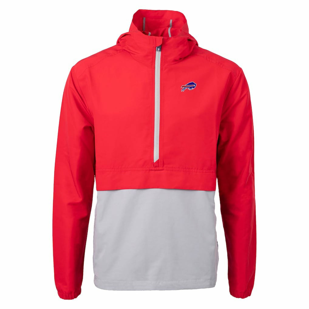 Buffalo Bills Cutter & Buck Charter Eco Recycled Anorak Half-Zip Jacket Red