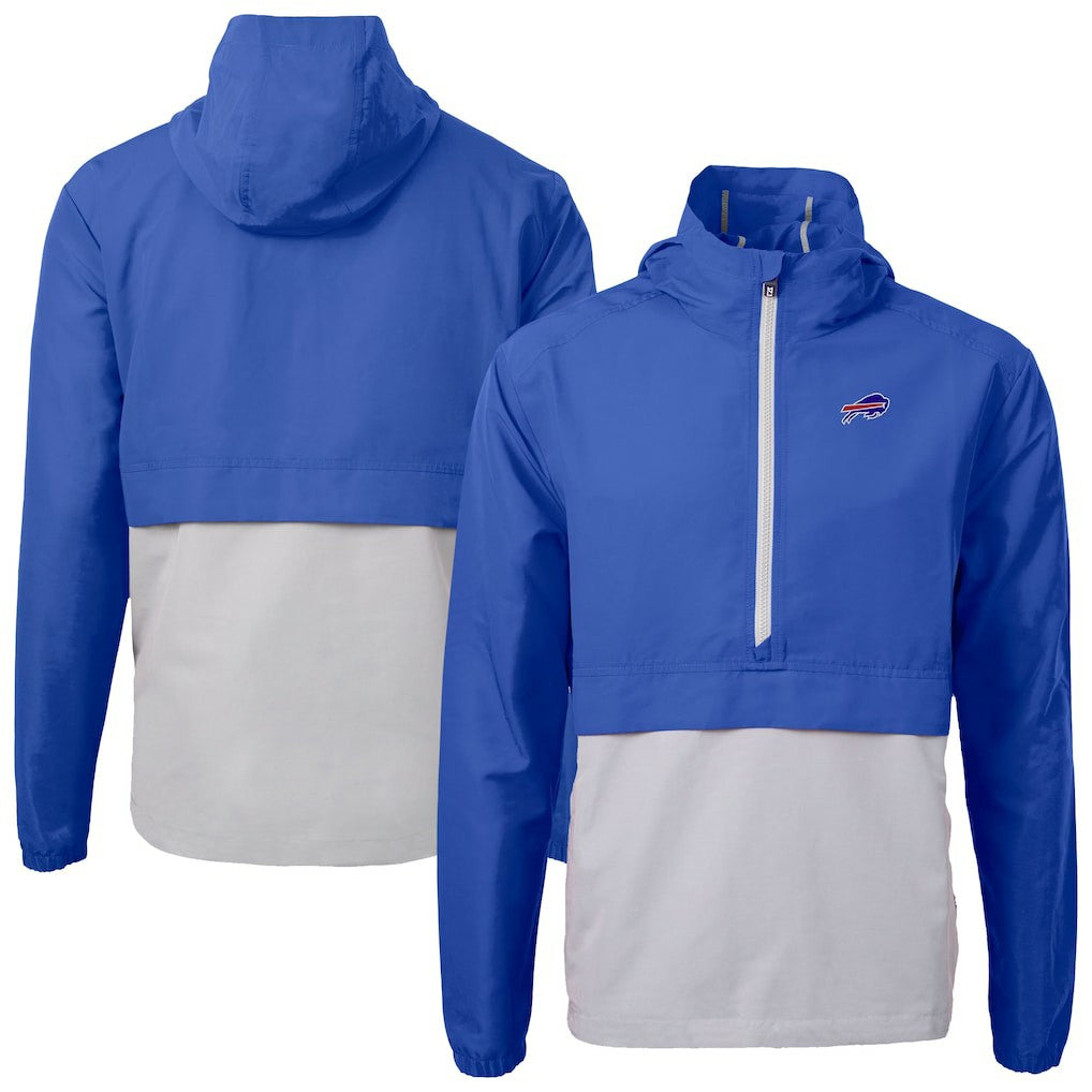 Buffalo Bills Cutter & Buck Charter Eco Recycled Anorak Half-Zip Jacket Blue