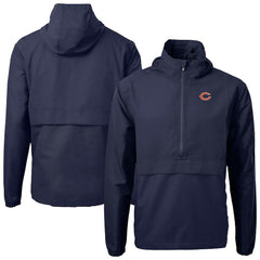 Chicago Bears Cutter & Buck Charter Eco Recycled Anorak Half-Zip Jacket Navy