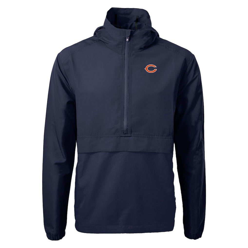 Chicago Bears Cutter & Buck Charter Eco Recycled Anorak Half-Zip Jacket Navy