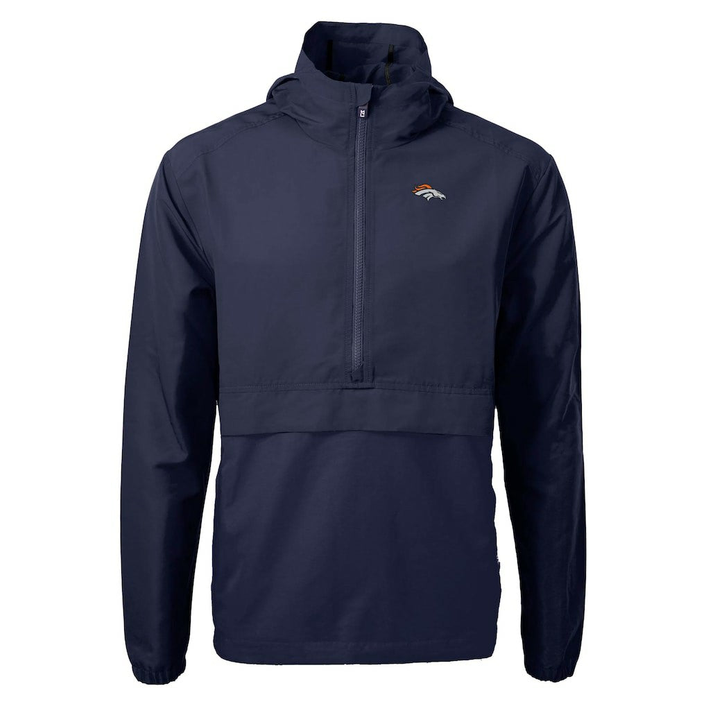 Denver Broncos Cutter & Buck Charter Eco Recycled Anorak Half-Zip Jacket Blue