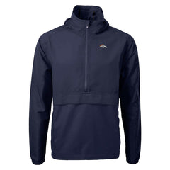 Denver Broncos Cutter & Buck Charter Eco Recycled Anorak Half-Zip Jacket Blue