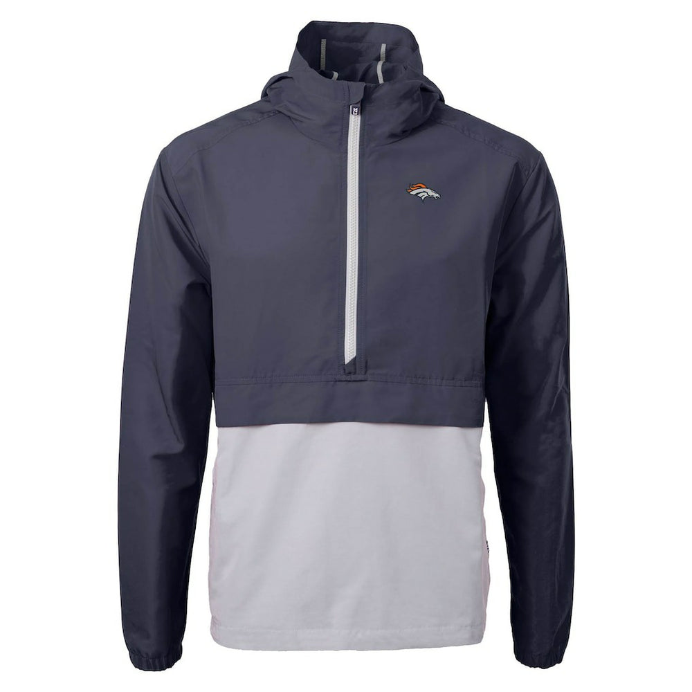 Denver Broncos Cutter & Buck Charter Eco Recycled Anorak Half-Zip Jacket Blue