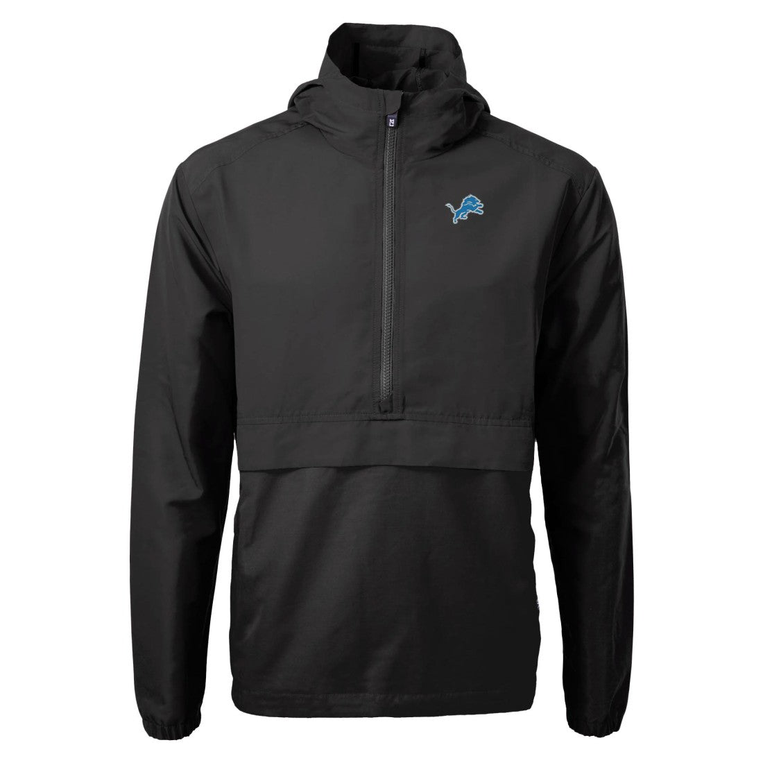 Detroit Lions Cutter & Buck Charter Eco Recycled Anorak Half-Zip Jacket Black