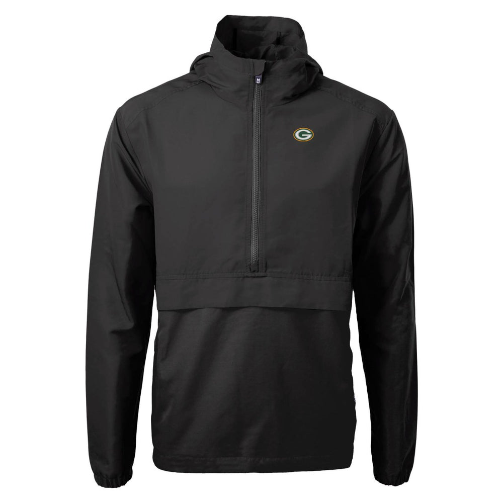 Green Bay Packers Cutter & Buck Charter Eco Recycled Anorak Half-Zip Jacket Black
