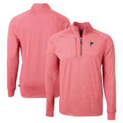 Atlanta Falcons Cutter & Buck Adapt Eco Knit Quarter-Zip Pullover Top Heather Red