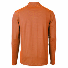 Denver Broncos Cutter & Buck Virtue Eco Pique Micro Stripe Recycled Quarter-Zip Pullover Top Orange/Navy