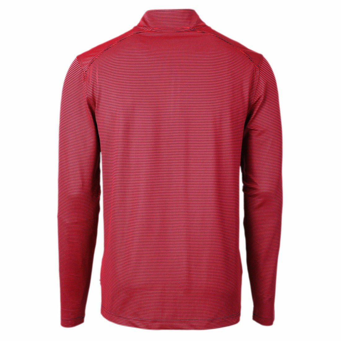 Detroit Lions Cutter & Buck Virtue Eco Pique Micro Stripe Recycled Quarter-Zip Pullover Top Red/Navy