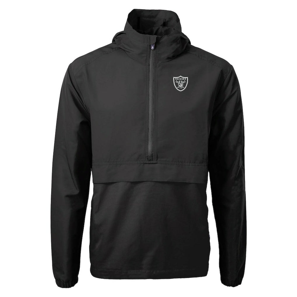Las Vegas Raiders Cutter & Buck Charter Eco Recycled Anorak Half-Zip Jacket Black