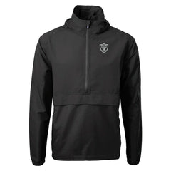 Las Vegas Raiders Cutter & Buck Charter Eco Recycled Anorak Half-Zip Jacket Black