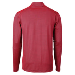 Green Bay Packers Cutter & Buck Virtue Eco Pique Micro Stripe Recycled Quarter-Zip Pullover Top Red/Navy